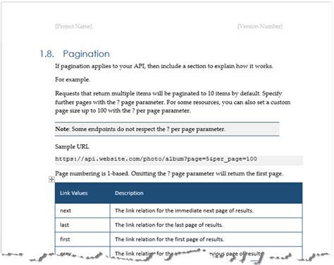 sample api documentation template word free