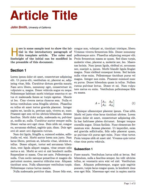 sample article template