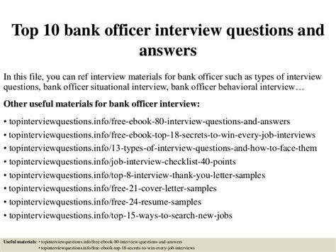 sample bank interview questions and answers