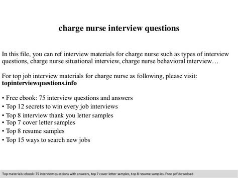 sample charge nurse interview questions