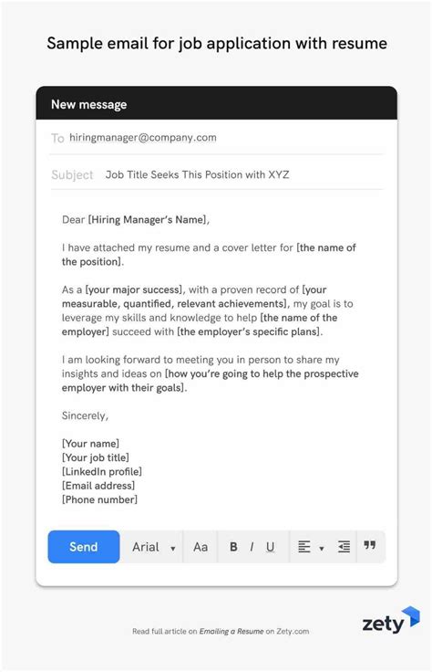 sample email for job application with cv pdf
