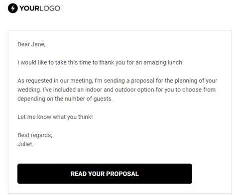 sample email for proposal submission to client