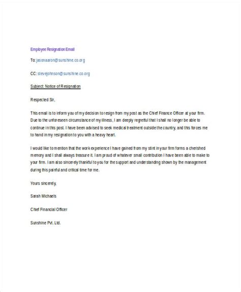 sample email to inform client about resignation of an employee