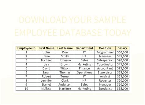 sample employee data excel download free
