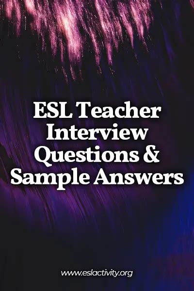 sample esl teacher interview questions