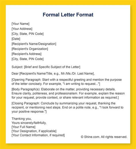 sample letter format