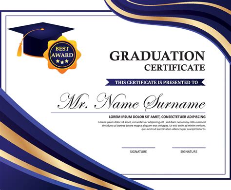 Sample Graduation Certificate Template