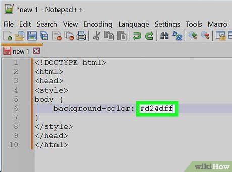 sample html code for background color