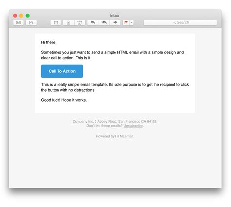 sample html code for email body