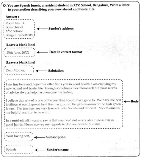 sample informal letter class 10 icse