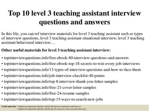 sample interview questions and answers for teaching assistant