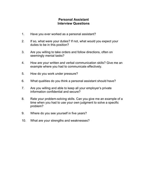 sample interview questions for office assistant