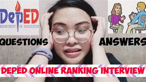 sample interview questions in deped ranking