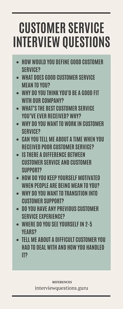 sample job interview questions and answers for customer service representative