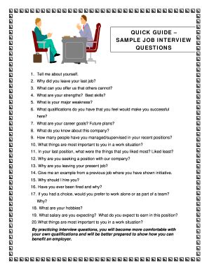 sample job interview questions and answers pdf