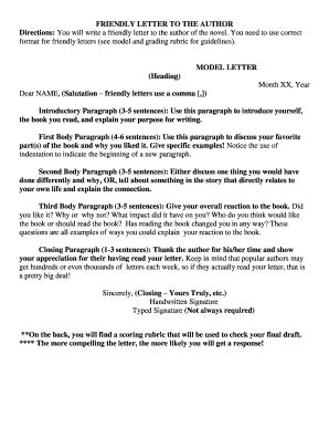 sample letter to author example