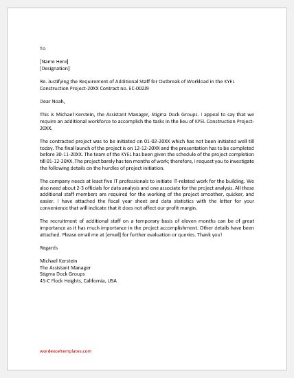 sample letter to request for additional staff in the office