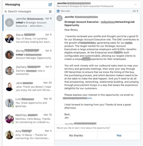 sample linkedin messages