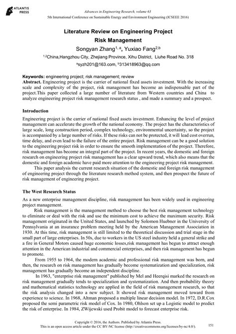 sample literature review example for engineering project
