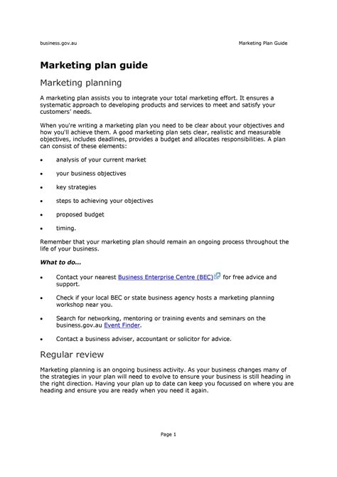sample marketing plan format