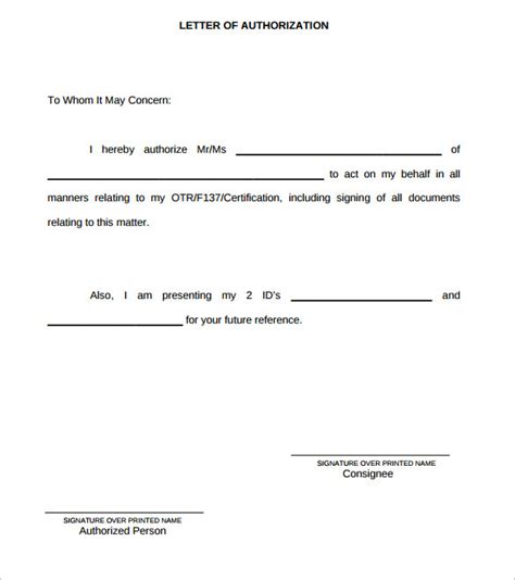 sample notarized letter of authorization pdf