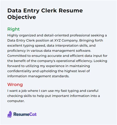 sample objectives for data entry clerk