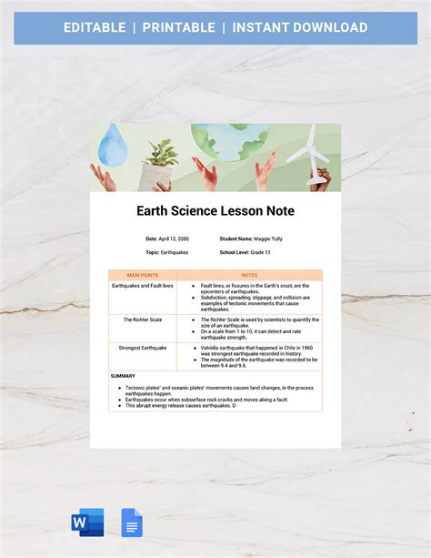sample of a standard lesson note