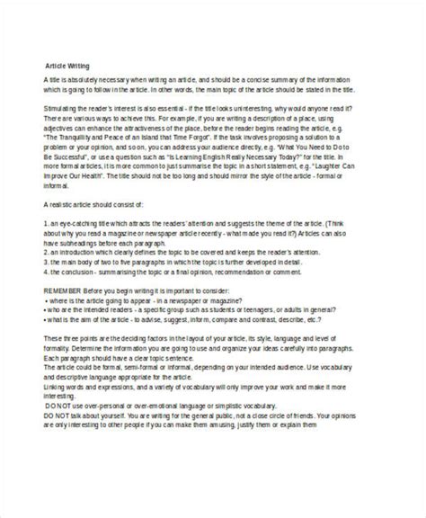 sample of article writing topics