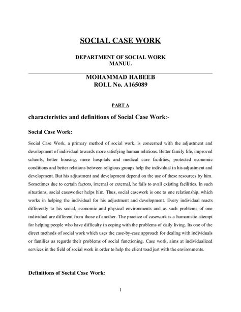 sample of case note in social work