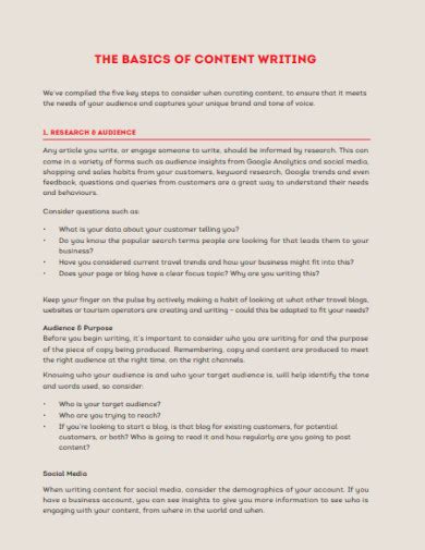 sample of content writing for students