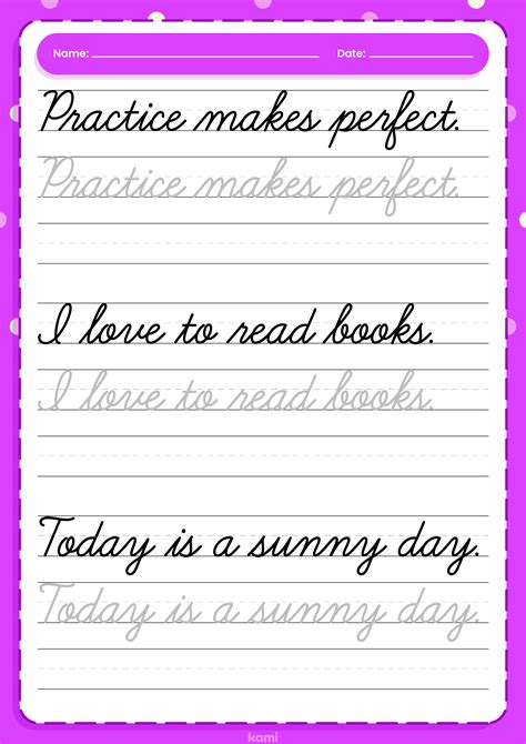sample of cursive sentence