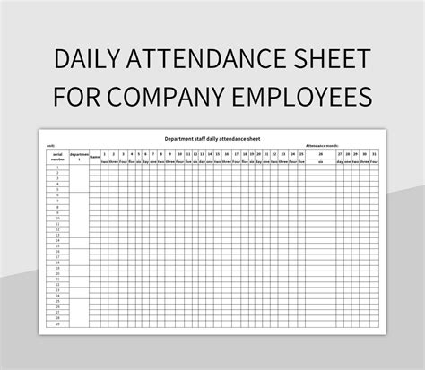 sample of daily attendance sheet in excel