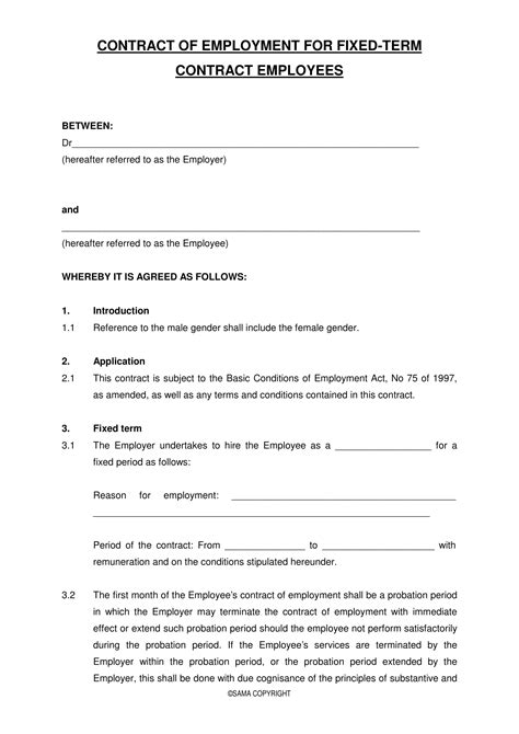 sample of labor contract