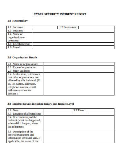 sample of security report