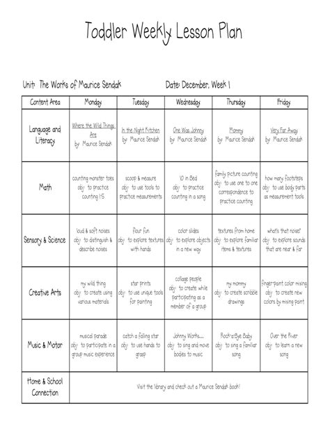 sample program plan for toddlers