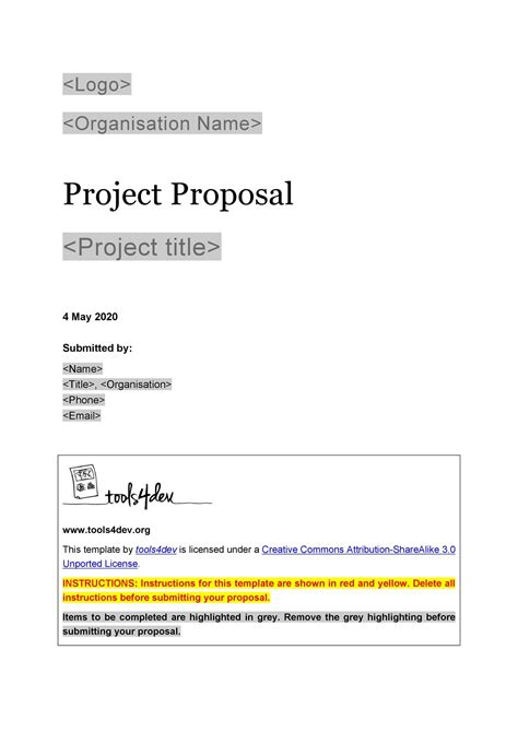 sample project proposal format