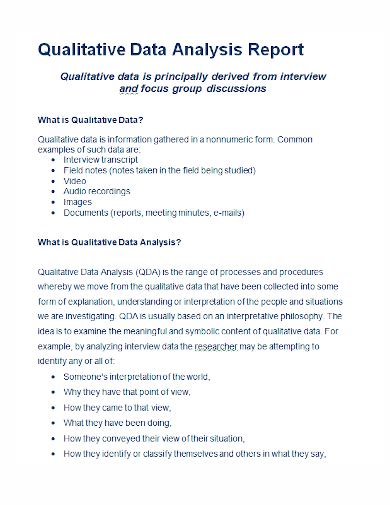 sample qualitative data analysis report pdf