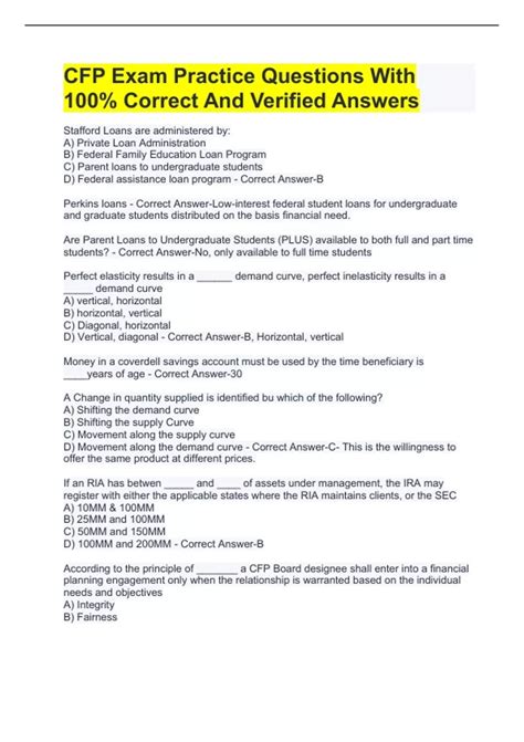 sample questions for cfp exam