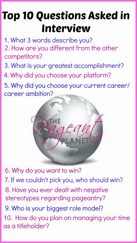 sample questions for children's pageant