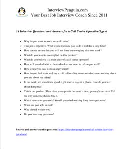 sample questions for initial interview in call center