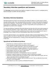 sample questions for secretary interview