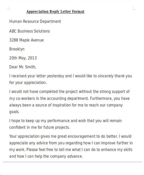 sample response to appreciation email from client