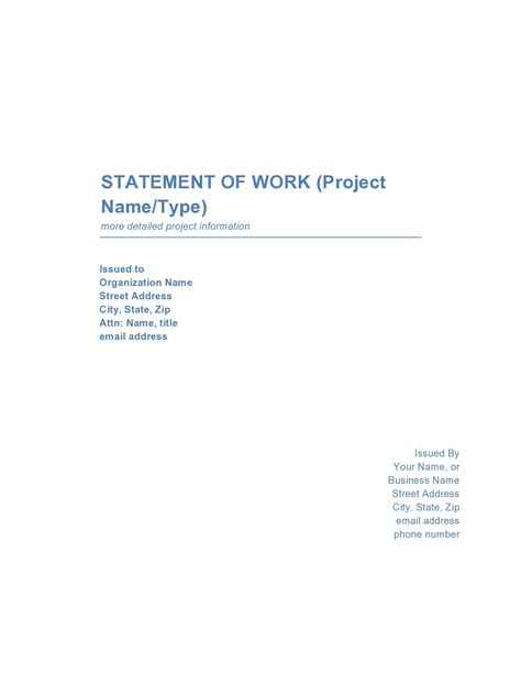 sample statement of work template word