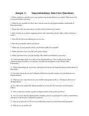 sample superintendent interview questions