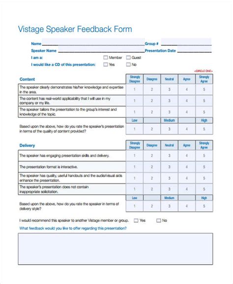 sample survey questions for presentation feedback