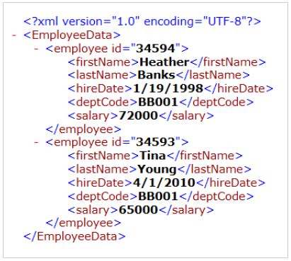 sample xml file with employee data
