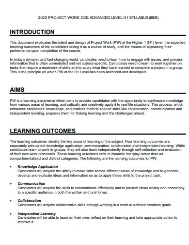 samples of project work topics