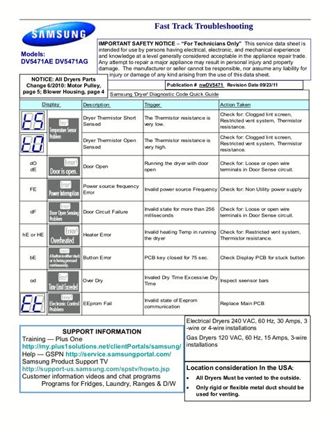 samsung dryer 6e error code