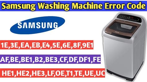 samsung fully automatic washing machine error code list