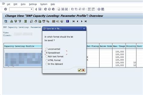 sap export configuration